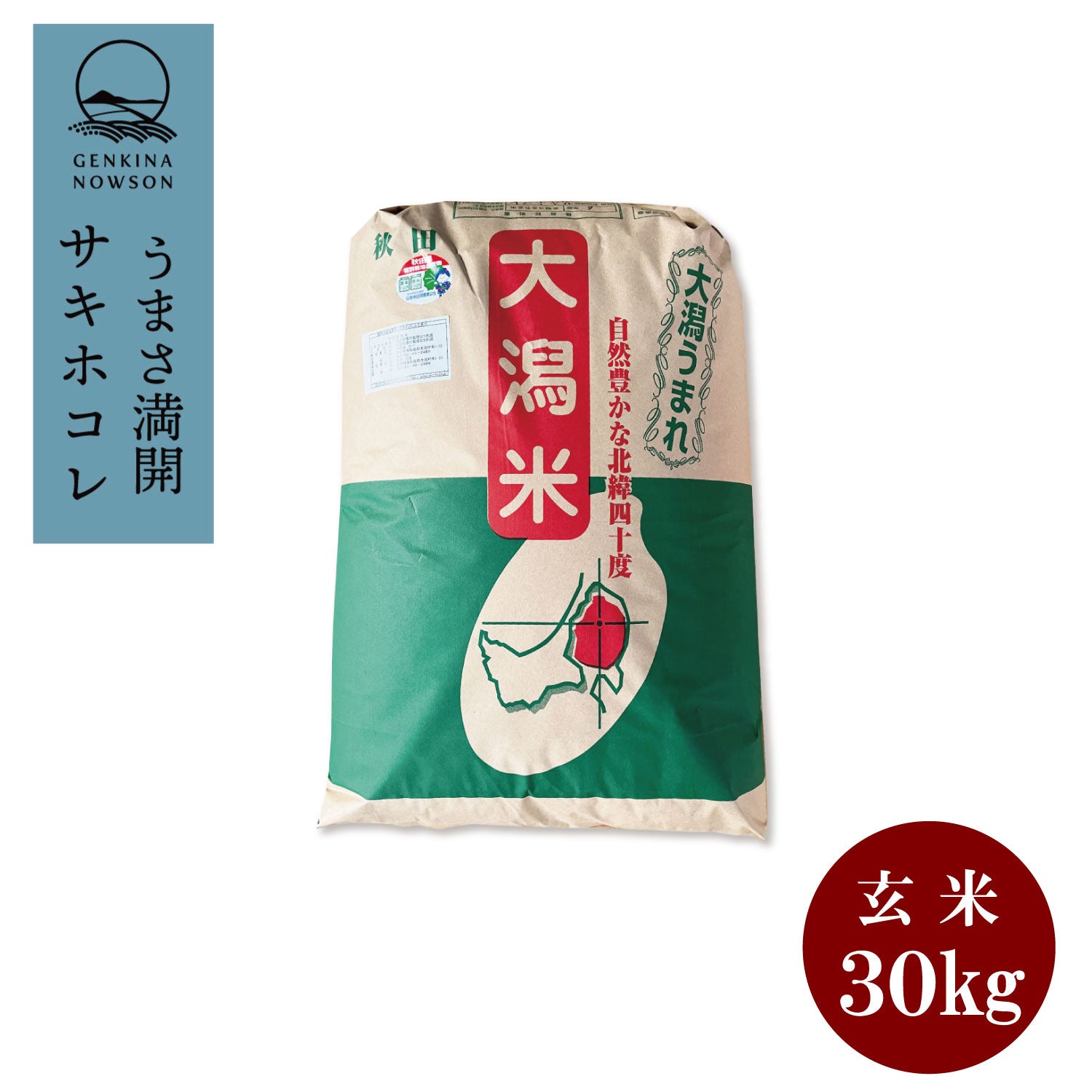 10月19日発送開始・送料無料】元気なNOWSONのサキホコレ 玄米30kg
