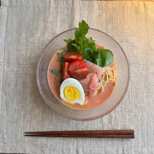 完熟トマトの冷製ポタージュ 醤油白湯ラーメン